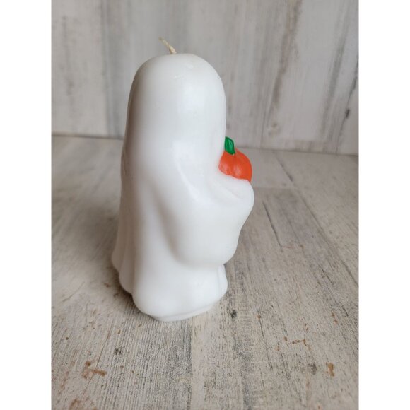 Vintage wax ghost candle pumpkin Halloween home decor figure - Picture 5 of 6